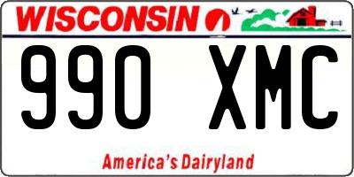 WI license plate 990XMC