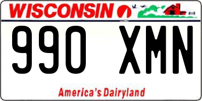 WI license plate 990XMN