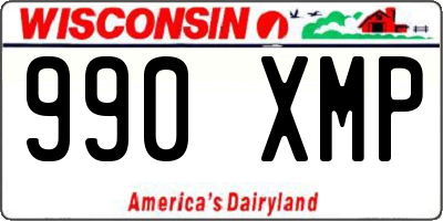 WI license plate 990XMP