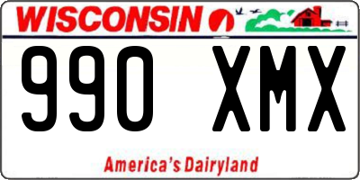 WI license plate 990XMX