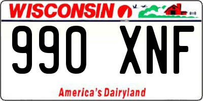 WI license plate 990XNF