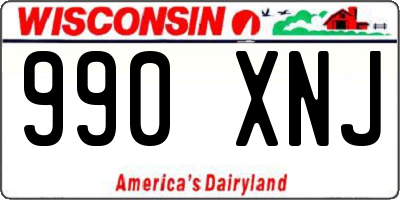 WI license plate 990XNJ