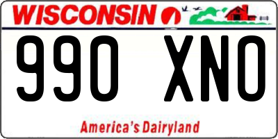 WI license plate 990XNO