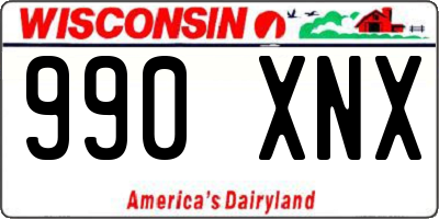 WI license plate 990XNX