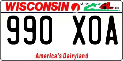 WI license plate 990XOA