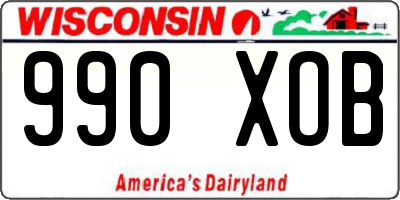 WI license plate 990XOB