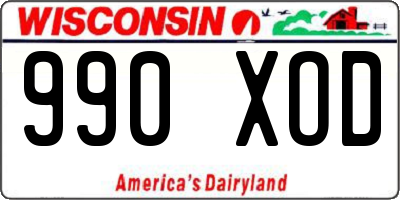 WI license plate 990XOD