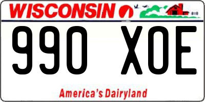 WI license plate 990XOE