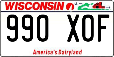 WI license plate 990XOF