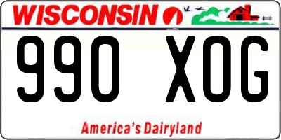 WI license plate 990XOG