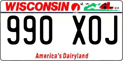 WI license plate 990XOJ