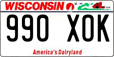 WI license plate 990XOK