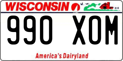 WI license plate 990XOM