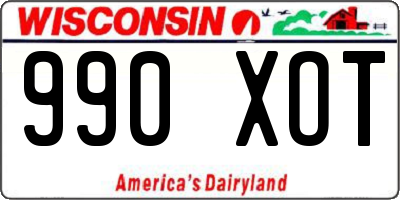 WI license plate 990XOT