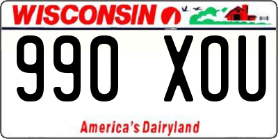 WI license plate 990XOU