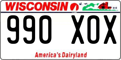 WI license plate 990XOX