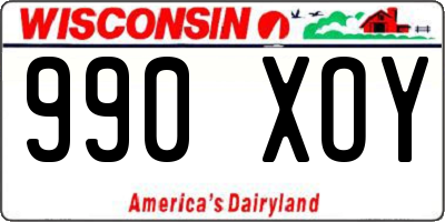 WI license plate 990XOY