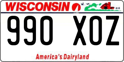 WI license plate 990XOZ