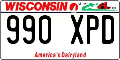 WI license plate 990XPD
