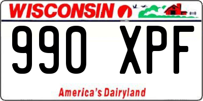 WI license plate 990XPF