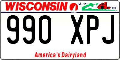 WI license plate 990XPJ