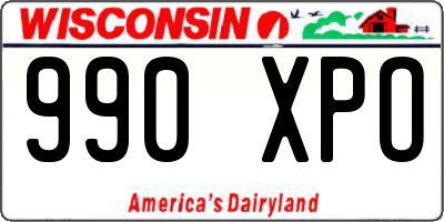 WI license plate 990XPO