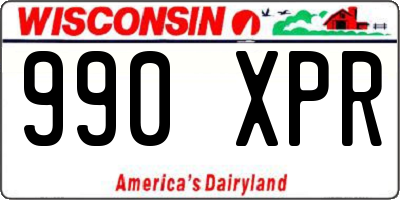 WI license plate 990XPR