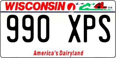 WI license plate 990XPS
