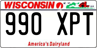 WI license plate 990XPT