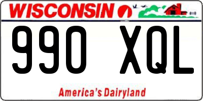 WI license plate 990XQL