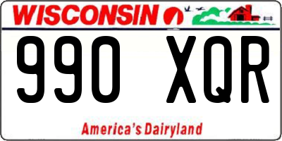 WI license plate 990XQR