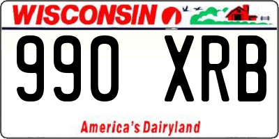 WI license plate 990XRB