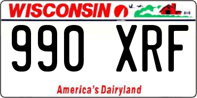 WI license plate 990XRF