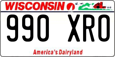 WI license plate 990XRO