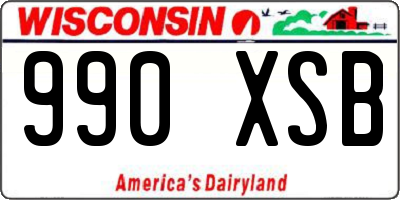WI license plate 990XSB