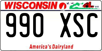 WI license plate 990XSC