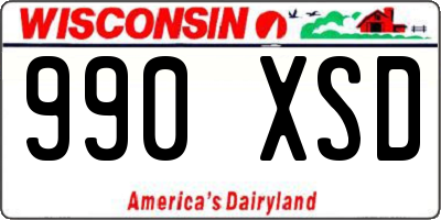 WI license plate 990XSD