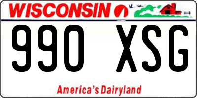 WI license plate 990XSG