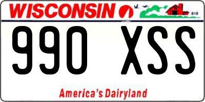 WI license plate 990XSS
