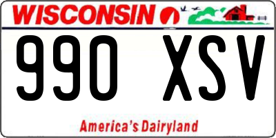 WI license plate 990XSV