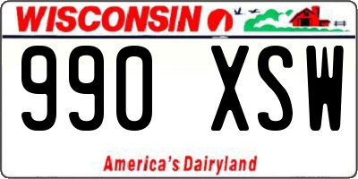 WI license plate 990XSW