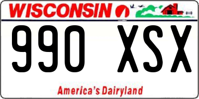 WI license plate 990XSX