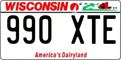 WI license plate 990XTE