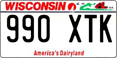 WI license plate 990XTK