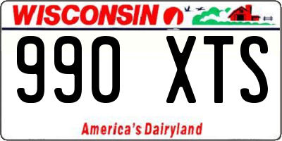 WI license plate 990XTS