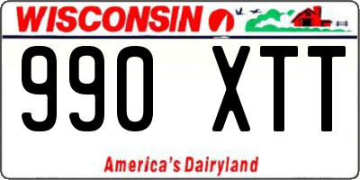 WI license plate 990XTT