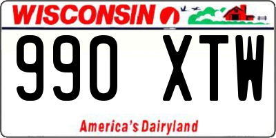 WI license plate 990XTW
