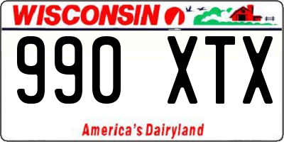 WI license plate 990XTX