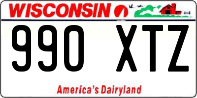 WI license plate 990XTZ