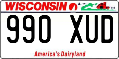 WI license plate 990XUD